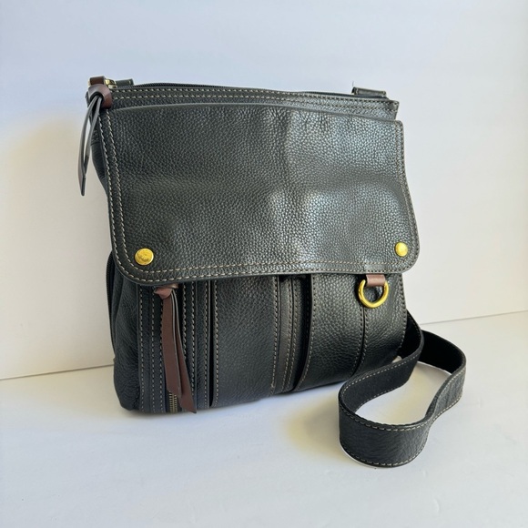 Fossil Y2K Morgan Bag Black Leather Crossbody Messenger Purse Travel Everyday - Picture 2 of 12